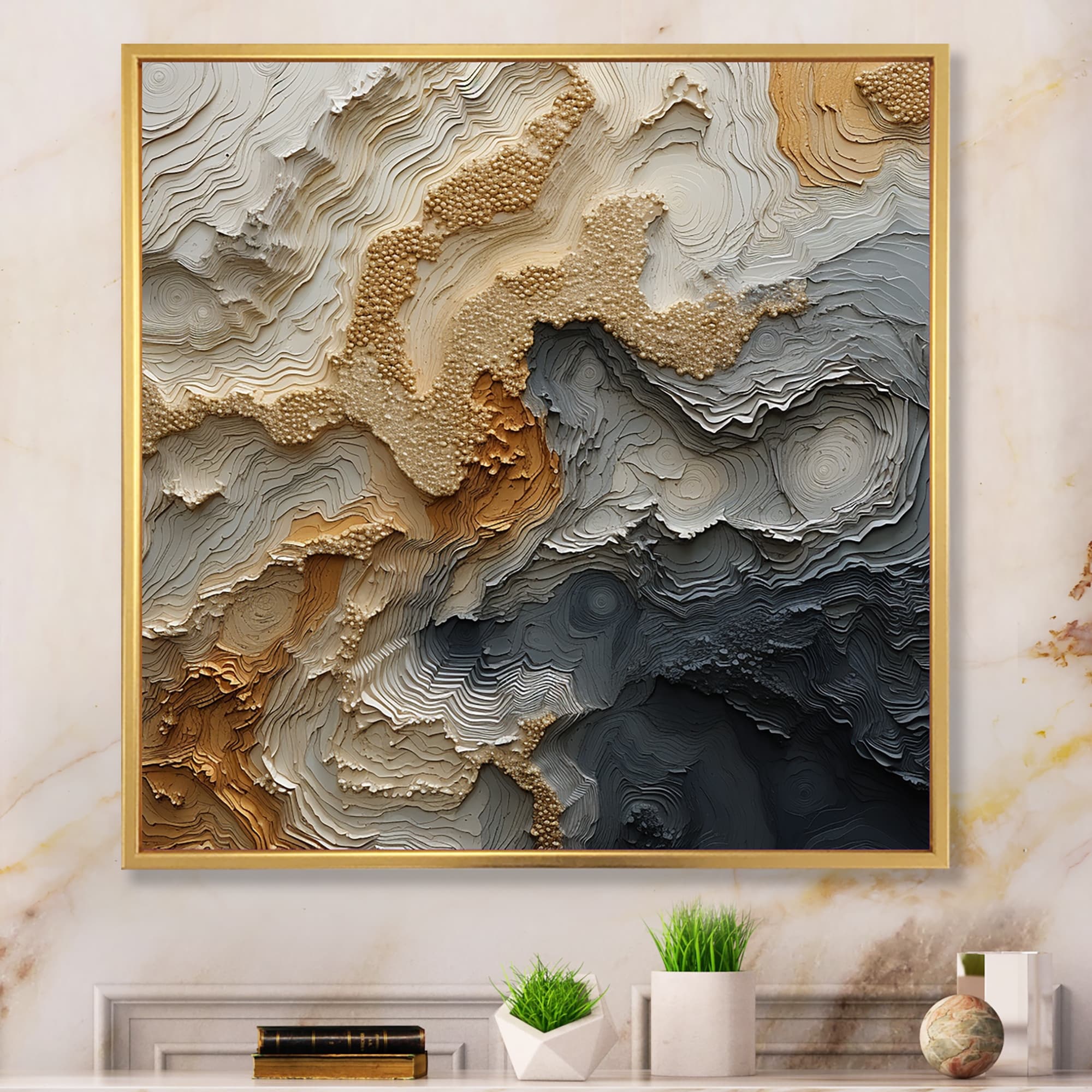 Gold and Beige River Spiral